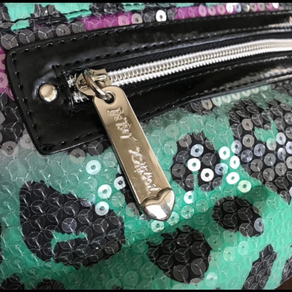 Betsey Johnson Sequin Leopard Print Flap Bag - Picture 4 of 8